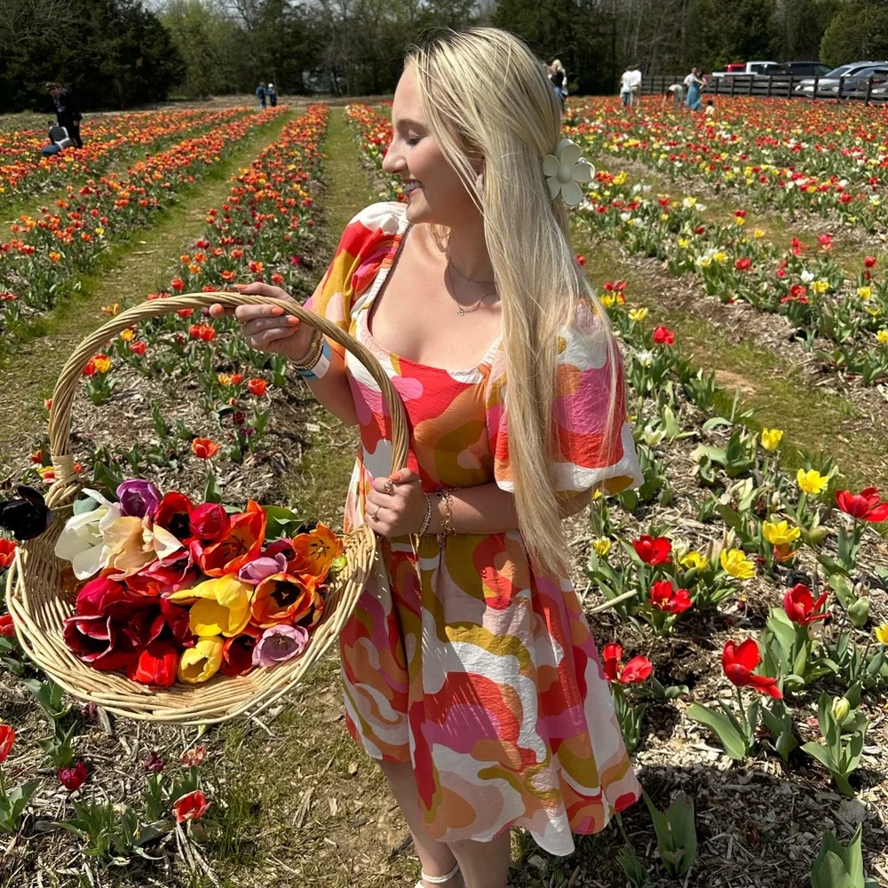 Multi-Color Puff Sleeve Sundress - Picture 6 of 6